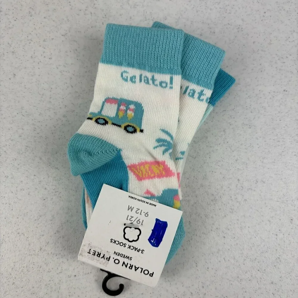 Polarn O. Pyret Summer Socks 3-Pack NWT 9-12M